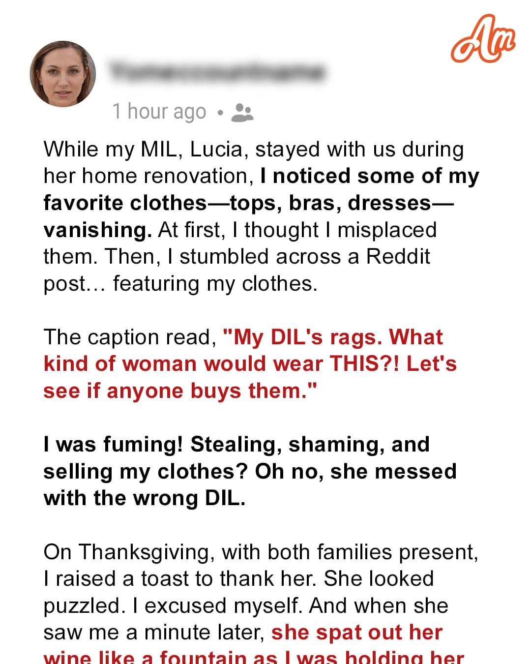 My MIL Was Stealing My Clothes for Months and Advertising It Online — On Thanksgiving, I Publicly Taught Her a Lesson