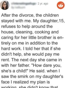 Spoiled daughter refuses to help her….