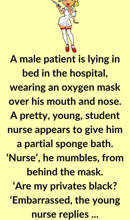 A male patient is lying in bed in the hospital