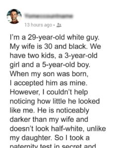 Man Notices His Newborn’s Skin Is Too Dark, Gets a DNA Test behind His Wife’s Back