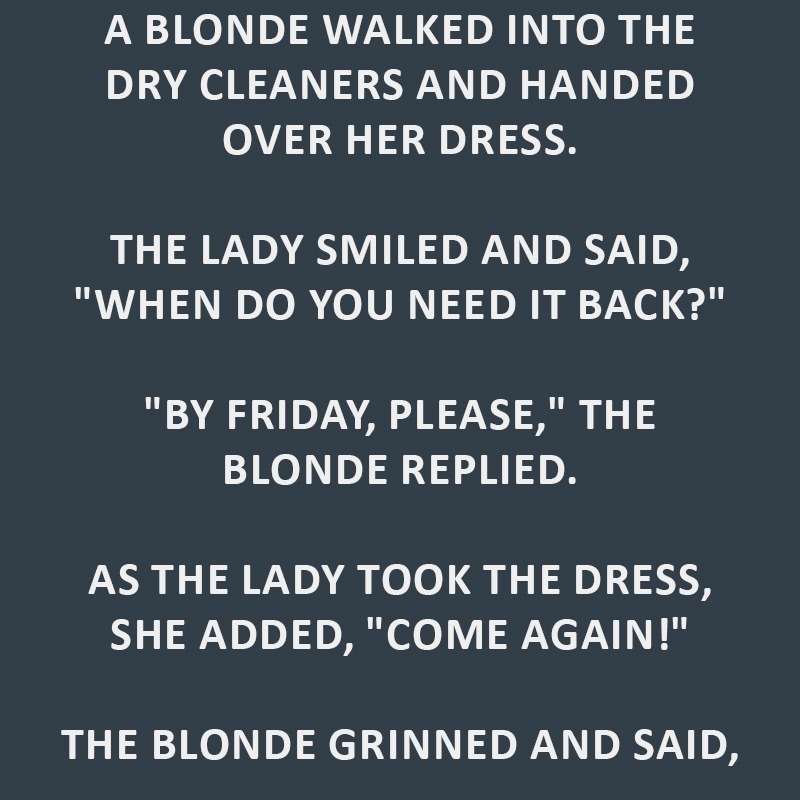 The Blonde at the Dry Cleaners: A Classic Mix-Up