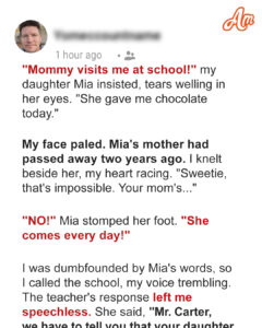My Daughter Insisted Her Late Mother Visited Her at School – I Was Shocked to the Core When I Learned the Truth