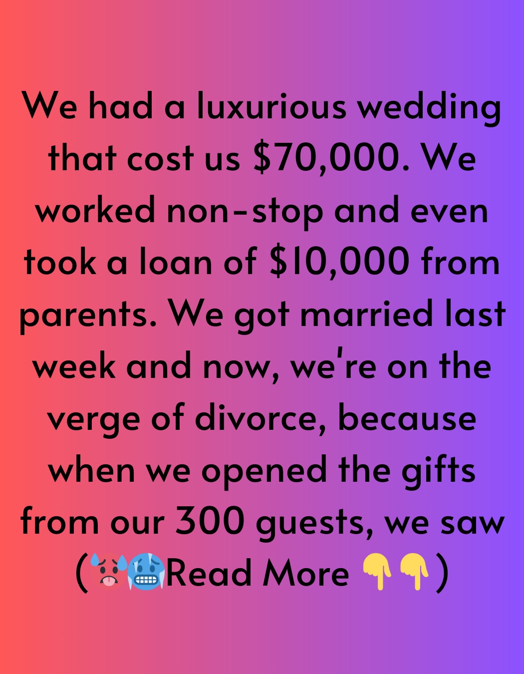 We Spent All Our Money on Our Wedding and Got a Miserable Amount in Gifts, We’re Devastated and Freaking Out
