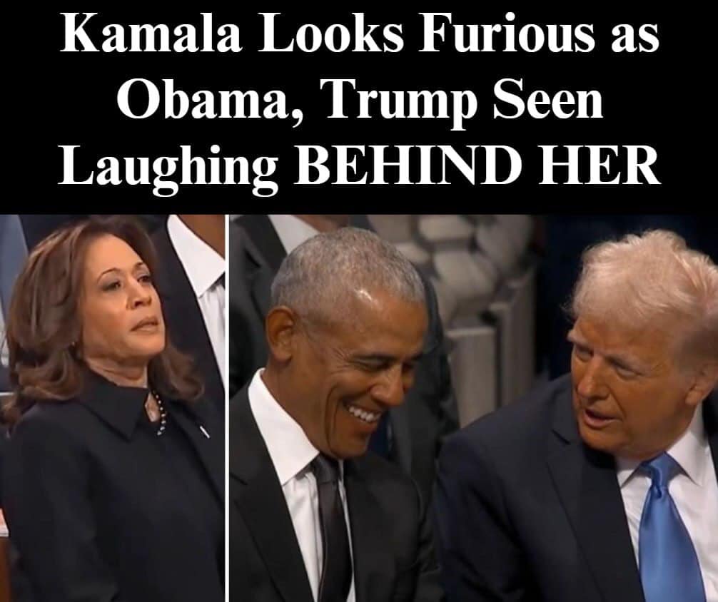 Obama, Trump Seen Laughing, Chatting While Seated Behind Kamala Harris