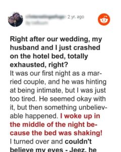 MY H turned our wedding night into a catastrophe