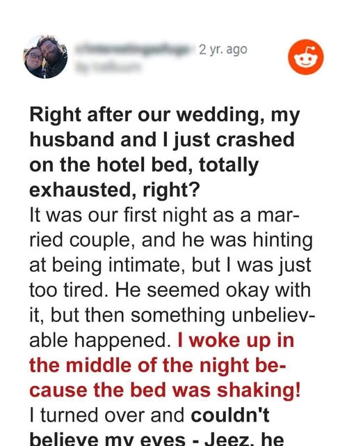 MY H turned our wedding night into a catastrophe