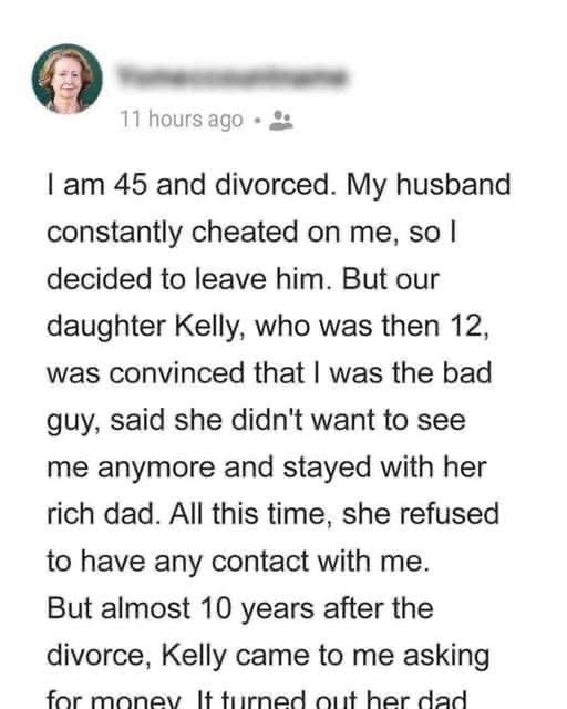 My Teen Daughter Chose Her Cheating Dad over Me & Cut All Contact, Asks Me for Money Years Later