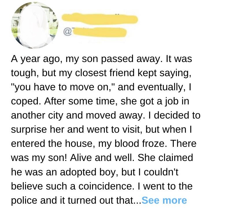 Woman Visits BFF who Recently Adopted Baby, Recognizes Baby as Her Own Biological Son