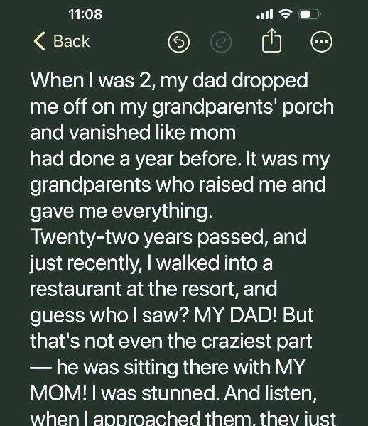 Twenty-two years after my father abandoned me at my grandparents’ door, I stumbled upon him in a restaurant.