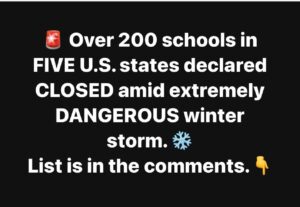 Schools Closed Across 5 US States Due to Severe Winter Storm