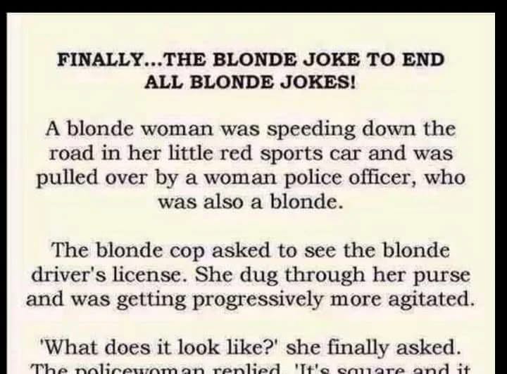The blonde joke to end