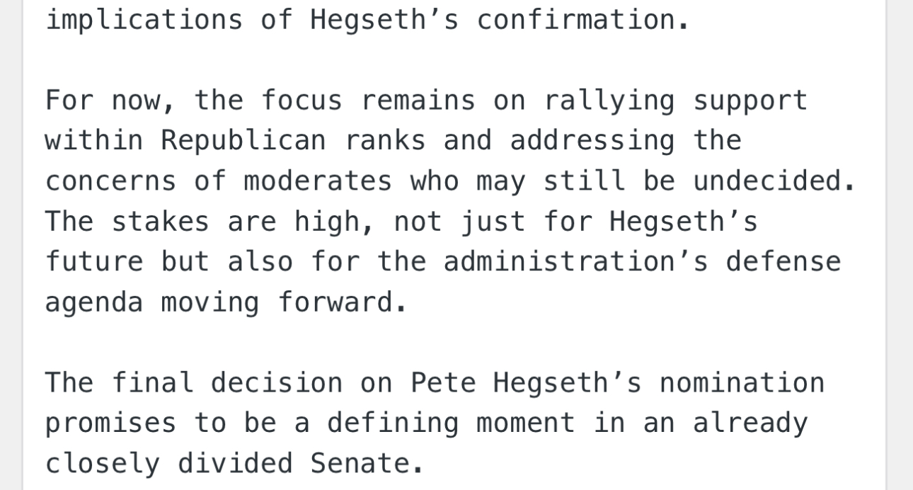 Pete Hegseth’s Nomination for Secretary of Defense Faces GOP Opposition