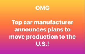 NEW: Another Major Car Manufacturer Will Shift Production To The U.S.