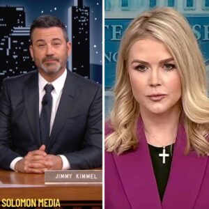 LIVE TV SHOCKER! Jimmy Kimmel hurled a smug dig at Karoline Leavitt—and got scorched in real time. One razor-sharp comeback from Leavitt froze the studio, wiped the grin off Kimmel’s face, and sent the crowd into uproar. The clip is detonating across social feeds right now. What savage line left Kimmel speechless? Hit play to watch the mic-drop moment everyone’s buzzing about!