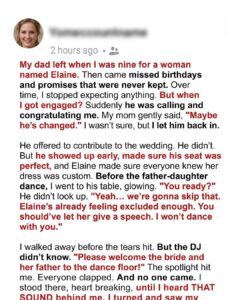 My Dad Refused to Dance with Me at My Wedding Because His New Wife Was Already Feeling Excluded Enough