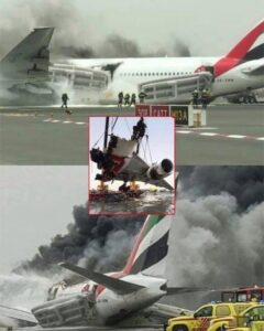 plane crash-lands with 300 aboard; 1 firefighter