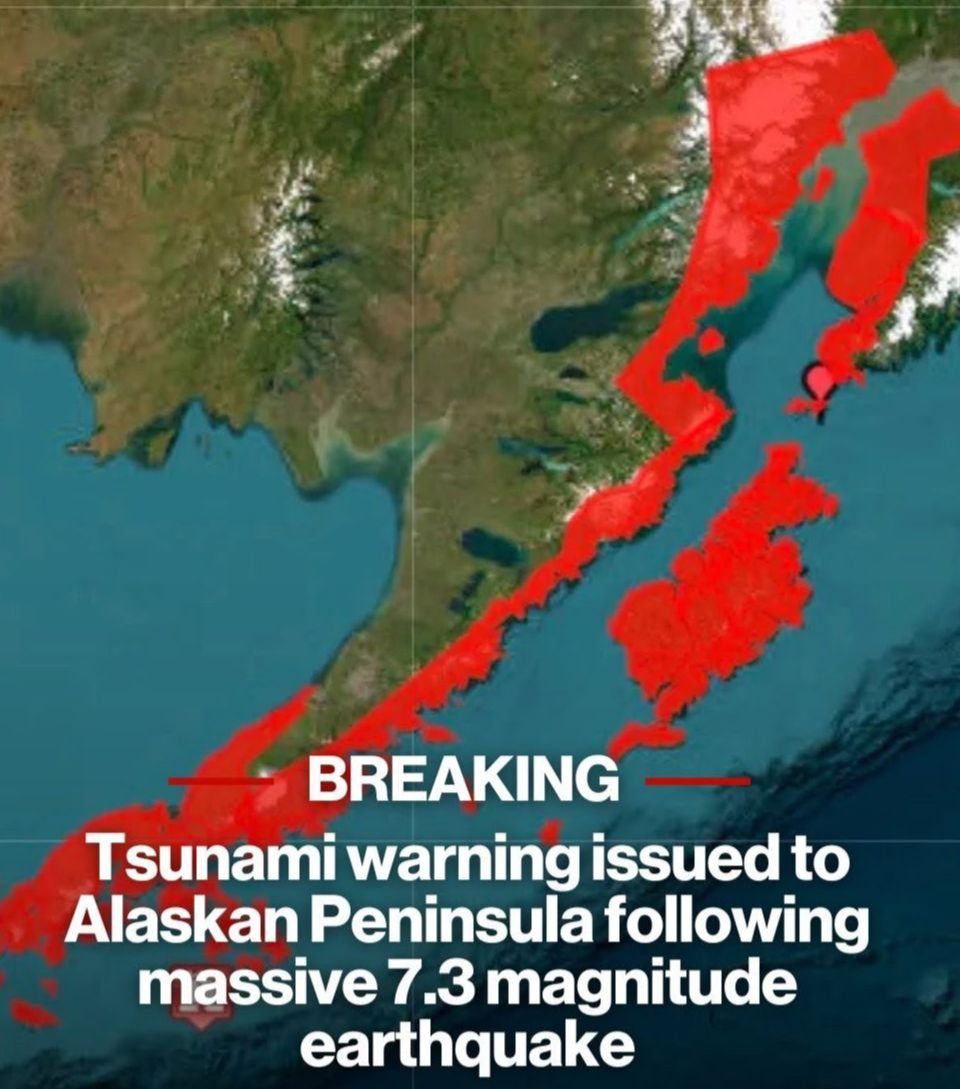 Tsunami warning issued to Alaskan Peninsula following massive 7.3 magnitude earthquake