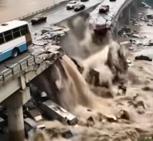 Bridge Collapses as Floodwaters Push to the Limit!See More..