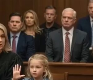 She gave her dog a secret signal—and when the courtroom finally heard her voice, the shocking truth about her father was revealed. ‘Moose knows,’ she whispered, ‘he knows who’s dangerous.