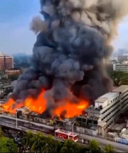 Massive Fire Erupts in Puchong, Multiple Buildings Engulfed in Flames