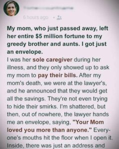 The Envelope My Mother Left Me Held More Than Money — It Held the Truth About Love