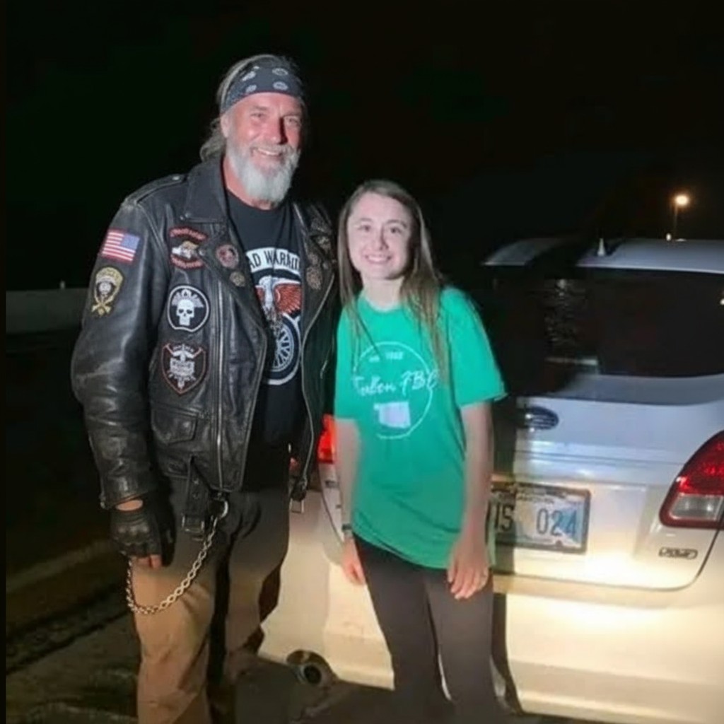 Biker Stopped To Help Girl With A Flat Tire But Caught Something In Cars Trunk Which Terrified Him!