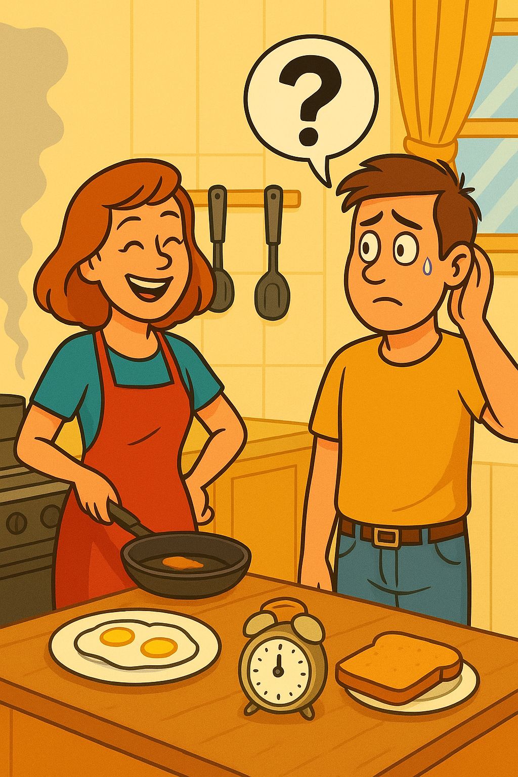 She was standing in the kitchen