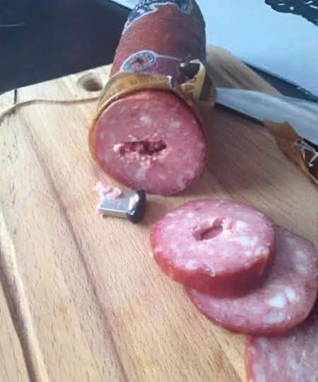 found a flash drive in a regular sausage:
