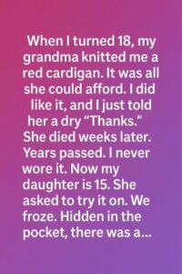 The Red Cardigan, A Hidden Message of Love Across Generations!