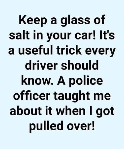 The Surprising Reason Drivers Are Keeping Salt in a Glass Inside Their Cars