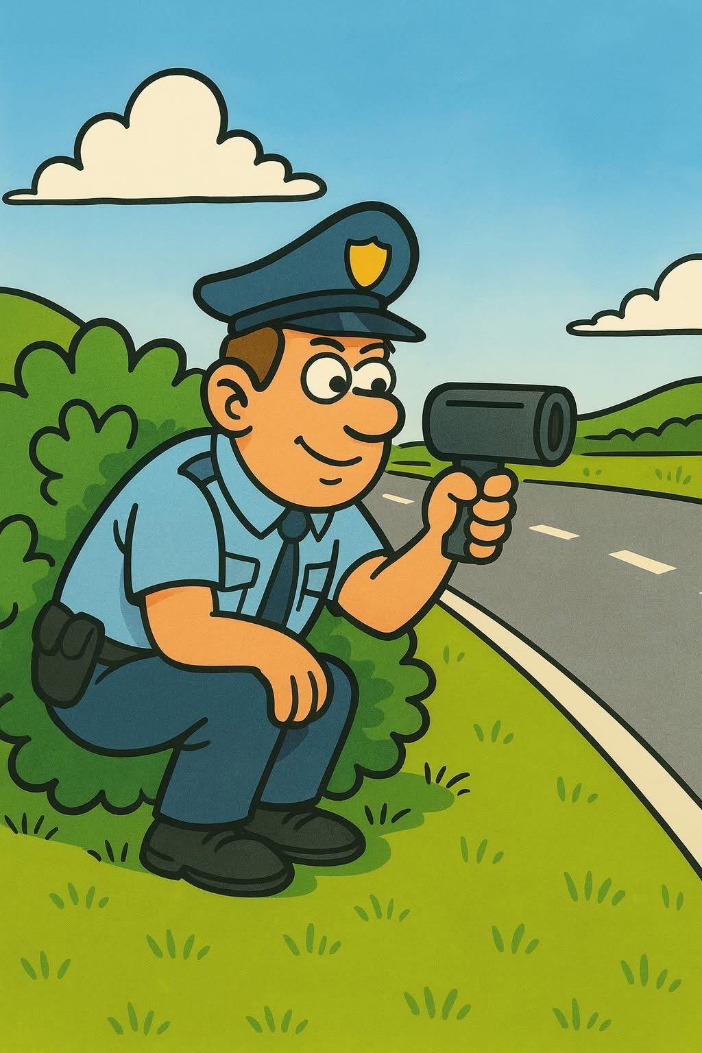 A police officer had a perfect hiding place