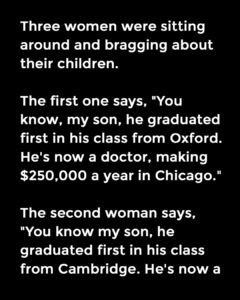 Three women were sitting around