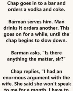 Chap goes in to a bar